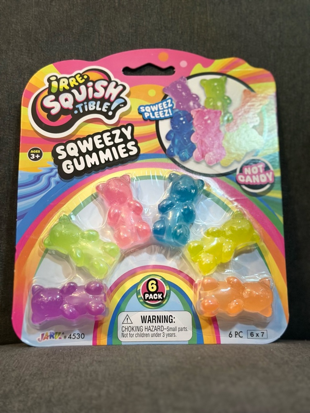 Irre-Squish-Tible Squeezy Gummies 6 Pack - Multicolor Gummy Bears